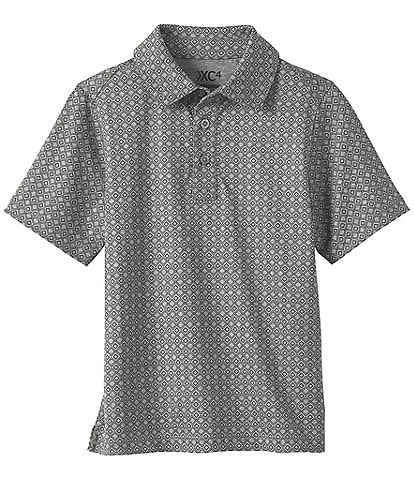 Johnston & Murphy Little/Big Boys 4-16 Short Sleeve XC4 Performance Tonal Geo Polo Shirt