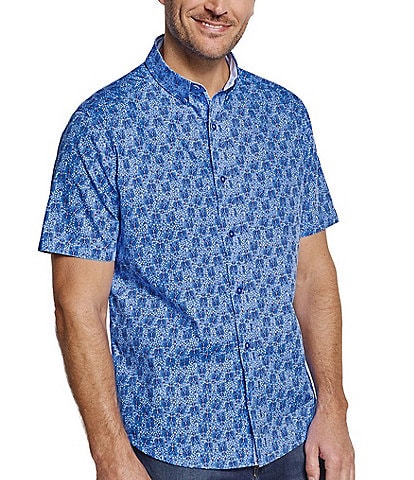 Johnston & Murphy Lobster Print Short Sleeve Woven Shirt