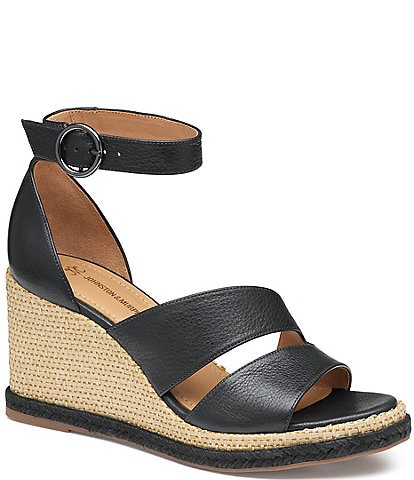 Johnston & Murphy Marcia Leather Wedge Sandals