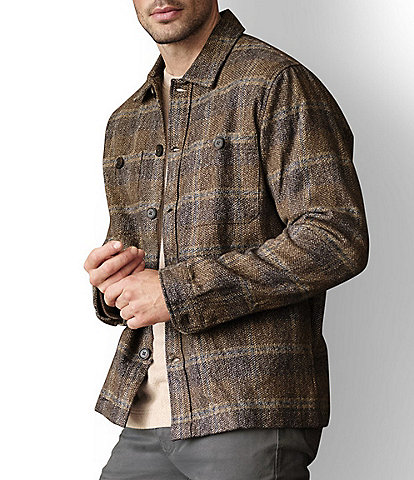 Johnston & Murphy Marled Plaid Shirt Jacket