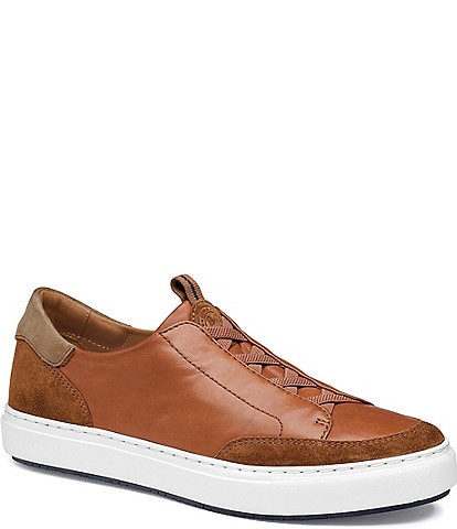 Johnston & Murphy Men's Anson Suede Stretch Lace-to-Toe Retro Sneakers