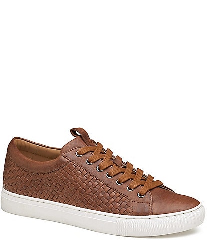 Johnston & Murphy Men's Banks Woven Lace-to-Toe Leather Sneakers