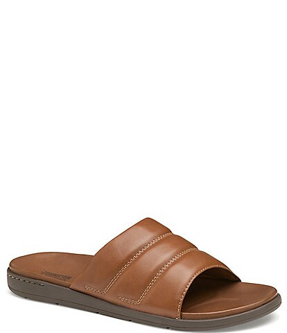 mens leather slip on sandals