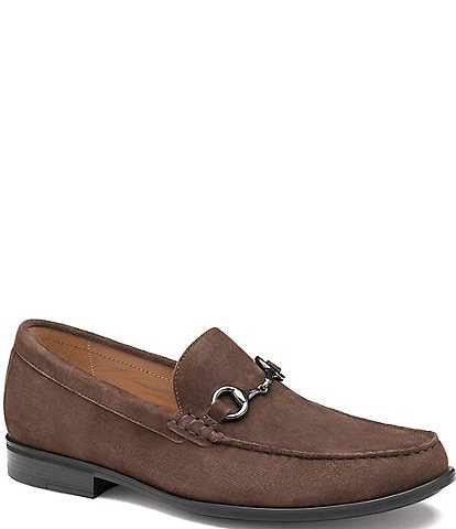 Johnston & Murphy Men's Harrison Suede Bit Buckle Loafers