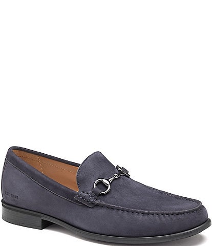 Johnston & Murphy Men's Harrison Suede Bit Buckle Loafers