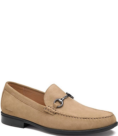 Johnston & Murphy Men's Harrison Suede Bit Buckle Loafers