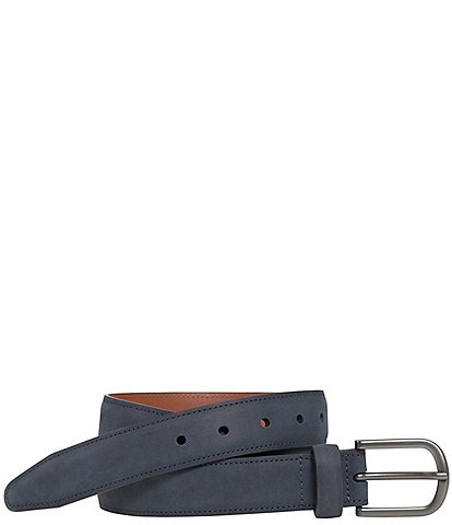 Johnston & Murphy Men's Oiled Contrast Stitched Belt