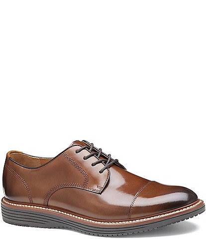 Johnston & Murphy Men's Upton Leather Cap Toe Lace Up Oxfords