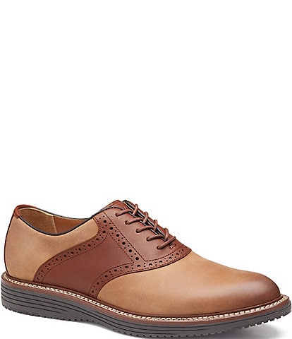 Johnston & Murphy Men's Upton Leather Brogue Detail Saddle Oxfords