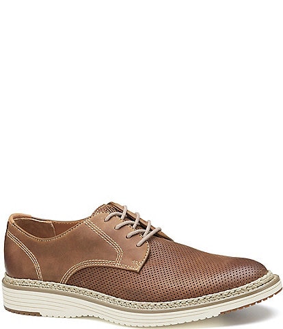 Johnston & Murphy Men's Upton Perforated Leather Plain Toe Oxfords