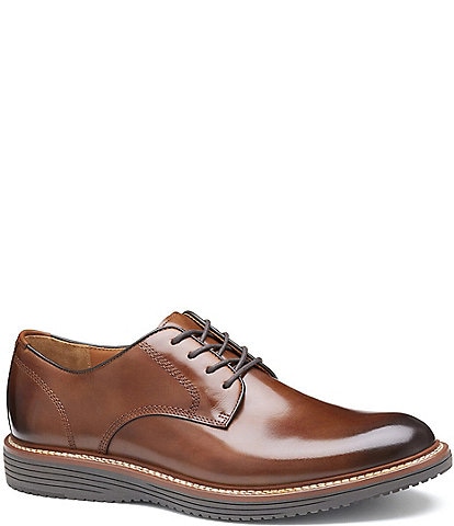 Johnston & Murphy Men's Upton Oiled Leather Plain Toe Leather Oxfords