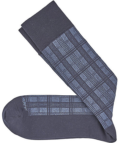 Johnston & Murphy Men's Window Pane Dress Sock