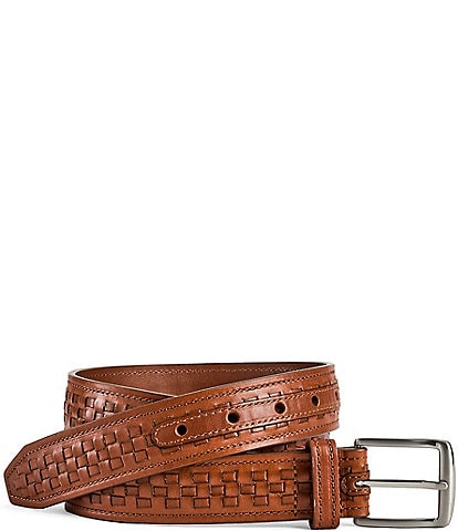Johnston & Murphy Men's Woven-Center Laced Belt
