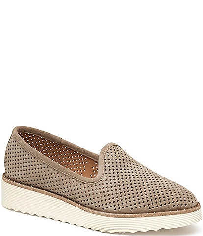 Johnston & Murphy Mitzi Perforated Leather Wedge Loafers
