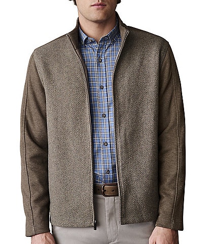 Johnston & Murphy Mixed Media Brushed Twill Wool-Blend Jacket