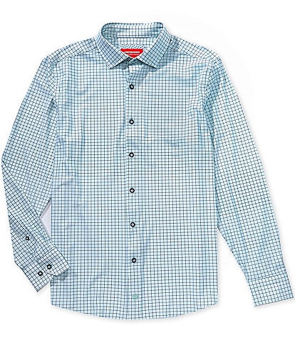 Johnston & Murphy Multi XC+ Motion Windowpane Long Sleeve Woven Shirt