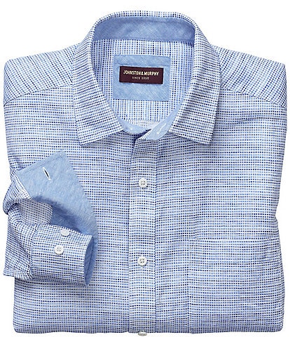 Johnston & Murphy Ombre Box Linen Long-Sleeve Woven Shirt