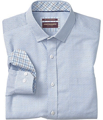 Johnston & Murphy Ovation Non Iron Mini Box Pattern Long Sleeve Woven Shirt