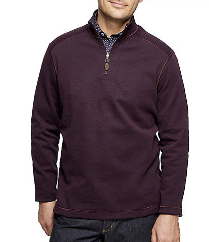 Johnston & Murphy Reversible Solid Quarter-Zip Pullover