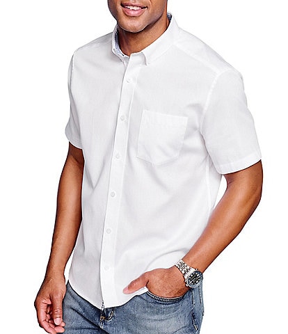 Johnston & Murphy Solid Textured Short-Sleeve Woven Shirt