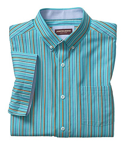 Johnston & Murphy Stripe Short Sleeve Woven Shirt