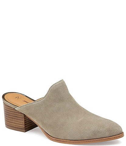 Johnston & Murphy Trista Suede Block Heel Mules