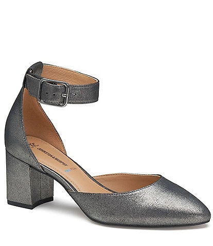 Johnston & Murphy Vicki Leather Ankle Strap Pumps