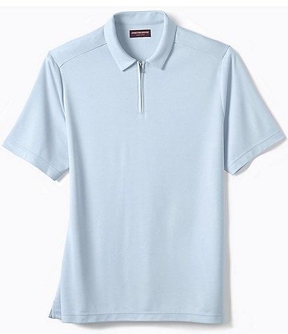 Johnston & Murphy Vintage Birdseye Quarter-Zip Short Sleeve Polo Shirt