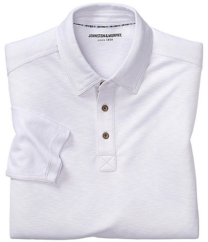 Johnston & Murphy Vintage Slub Long-Sleeve Polo Shirt