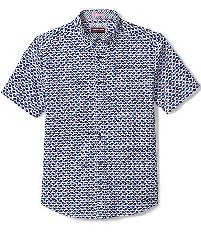 Johnston & Murphy Whale Print Short-Sleeve Woven Shirt
