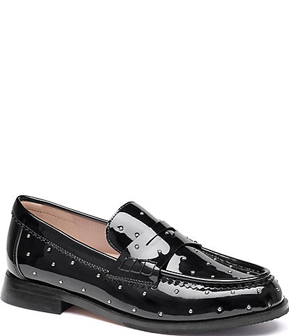 Johnston & Murphy Women's Gillian Studded Patent Penny Loafers