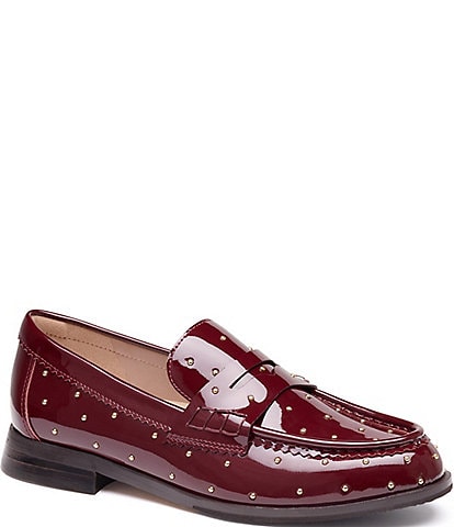 Johnston & Murphy Women's Gillian Studded Patent Penny Loafers