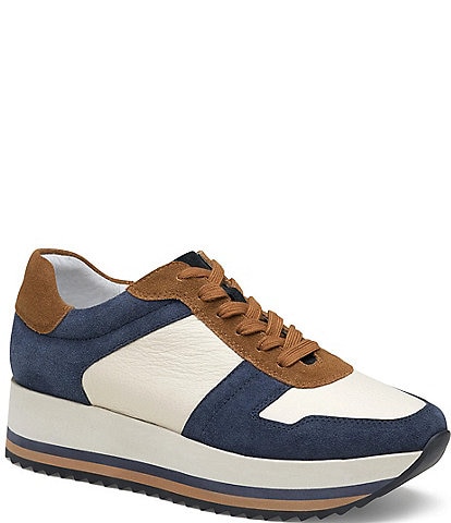 Johnston & Murphy Women's Gracie Leather Platform Sneakers