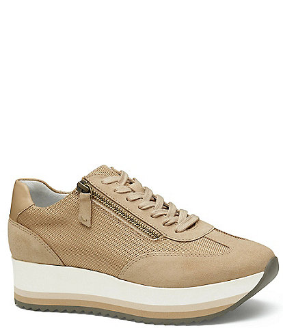 Johnston & Murphy Women's Gracie Suede Side Zip Platform Sneakers