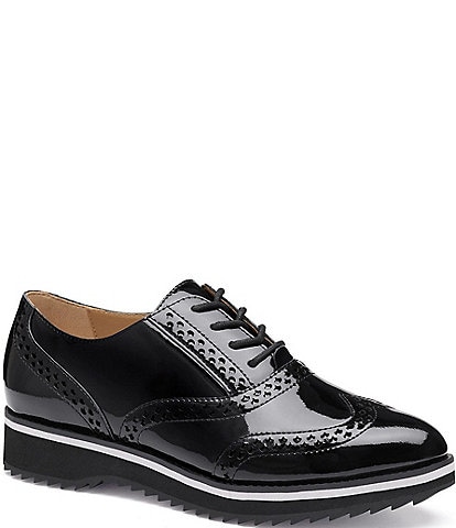 Johnston & Murphy Women's Ulyssa Patent Leather Brogue Detail Wingtip Oxfords
