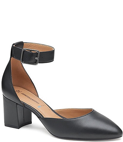 Johnston & Murphy Women's Vicki Leather Ankle Strap Pumps