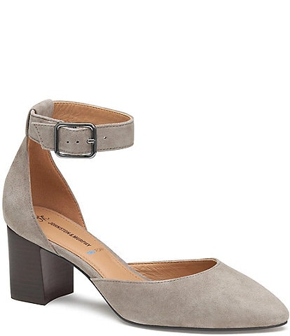 Johnston & Murphy Women's Vicki Suede Ankle Strap Pumps