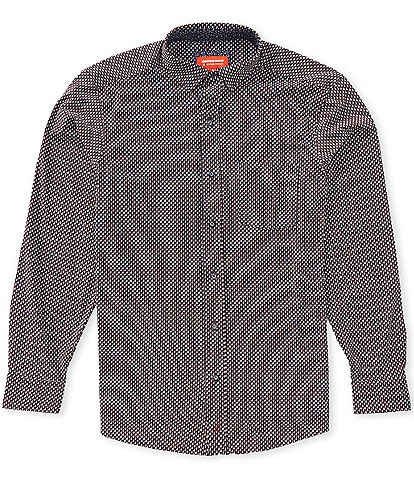 Johnston & Murphy XC Motion Stacked Triangle Print Long Sleeve Woven Shirt