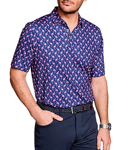 2023 New Men's Shirt Hawaiian Flamingo Printed Shirt For Men Fashion Short  Sleeve Male Clothes Top Collar Oversized Blouse 5xl E01-WJ00099 S
