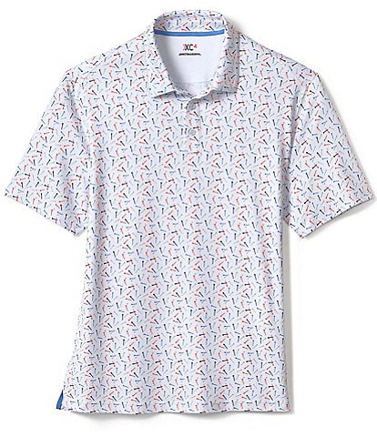 Johnston & Murphy XC4 Golf Tee Print Performance Short-Sleeve Polo Shirt