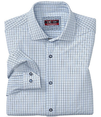 Johnston & Murphy XC4 Grid Print Long Sleeve Woven Shirt