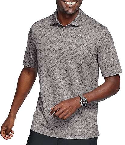 Johnston & Murphy XC4 Performance Stretch Cool Degree Tonal Print Short Sleeve Polo Shirt