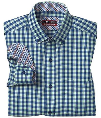 Johnston & Murphy XC4 Performance Stretch Two-Tone Gingham Long Sleeve Woven Shirt