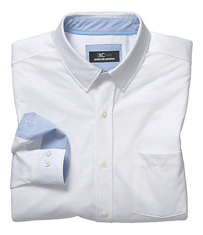 Johnston & Murphy XCFlex Solid Stretch Long Sleeve Hidden Button-Down Collar Woven Shirt