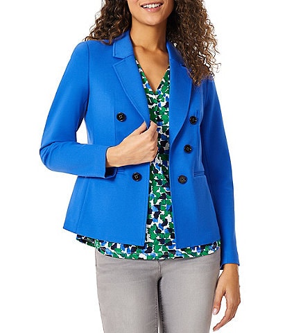 Jones New York Compression Faux Double Breasted Blazer Jacket