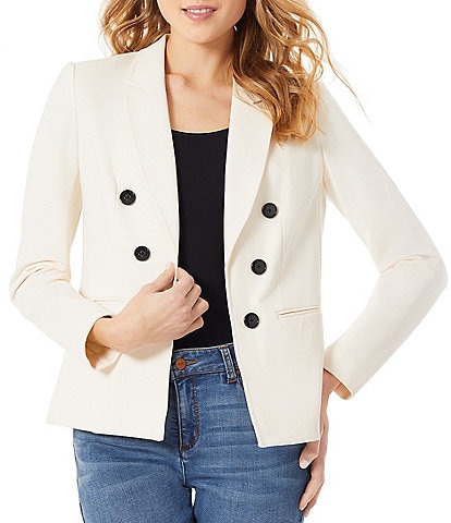 Jones New York Compression Faux Double Breasted Blazer