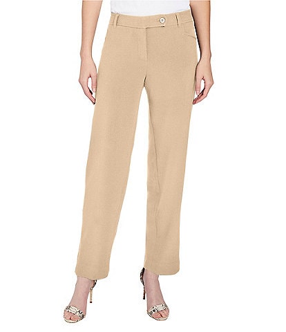 Slim Factor by Investments Ponte Knit Classic Waist Flare Leg Pants