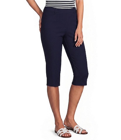 Jones New York Stretch Twill Wide Leg Pull-On Capris