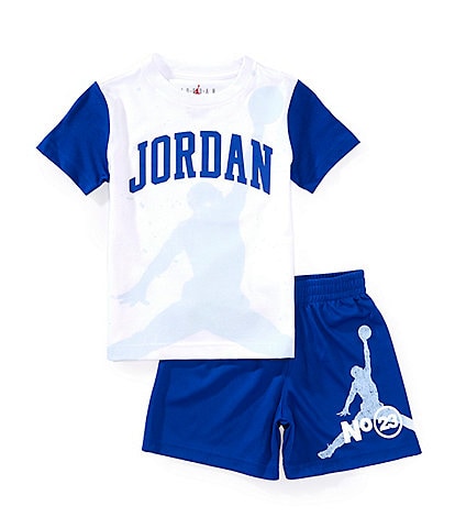 Jordan Baby Boys 12-24 Months Short-Sleeve Color Block Jumpman Graphic T-Shirt & Solid Shorts Set