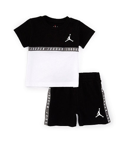 Jordan Baby Boys 12-24 Months Short Sleeve Color Blocked Taped T-Shirt & Shorts Set